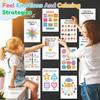 Pasimy 12 Pcs Calming Corner Classroom Posters Boho Feelings Wheel Charts Emotions Poster for Kids Calm Corner Mental Health Wall Decorations for