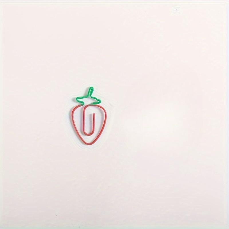 

Кавайные металлические скрепки для бумаги в форме клубники, розовые офисные аксессуары