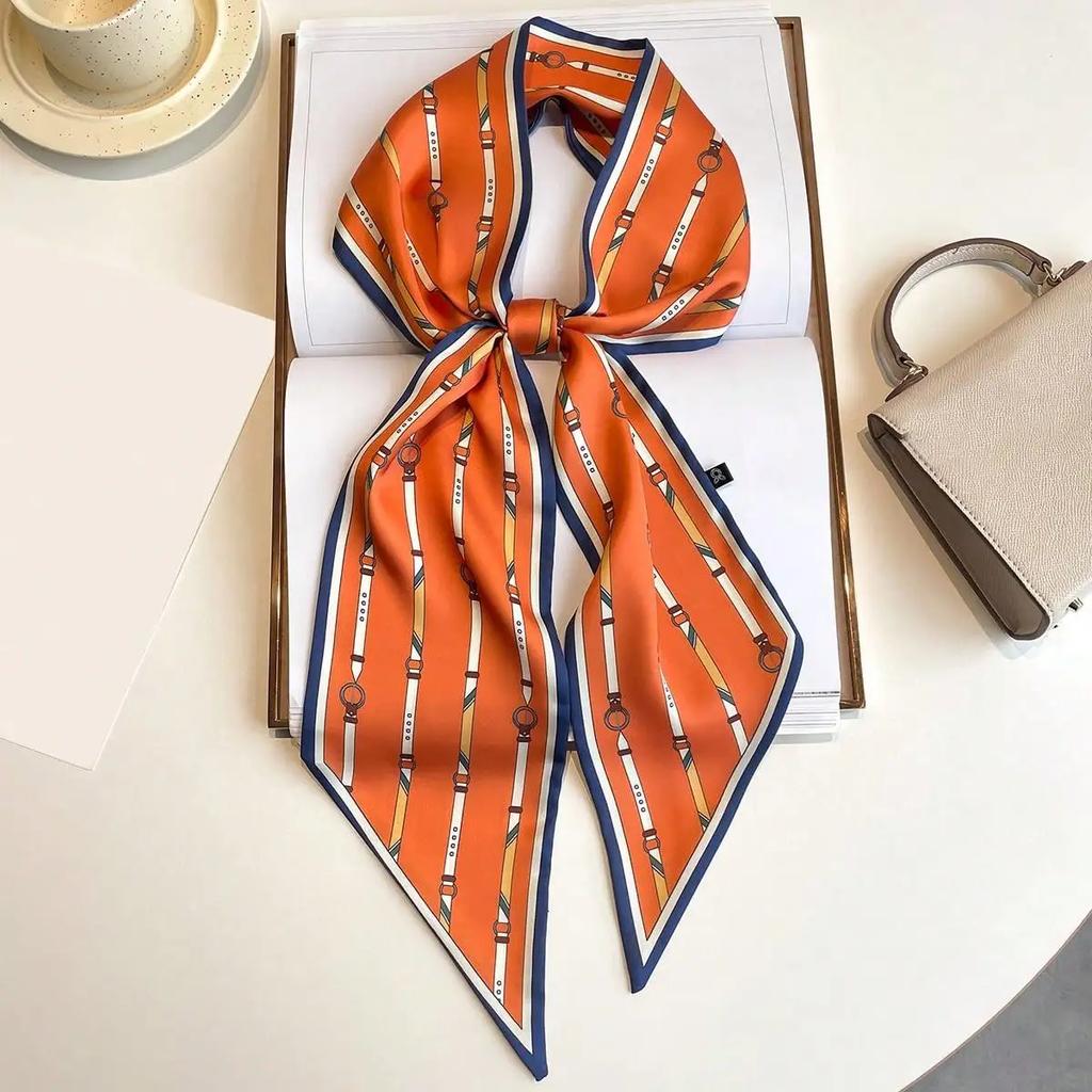 Belt Print Silk Scarf Fashionable Neckerchief Ideal For Going Out & Dressing Up Your Look Bandana,Hair Band,Head Band