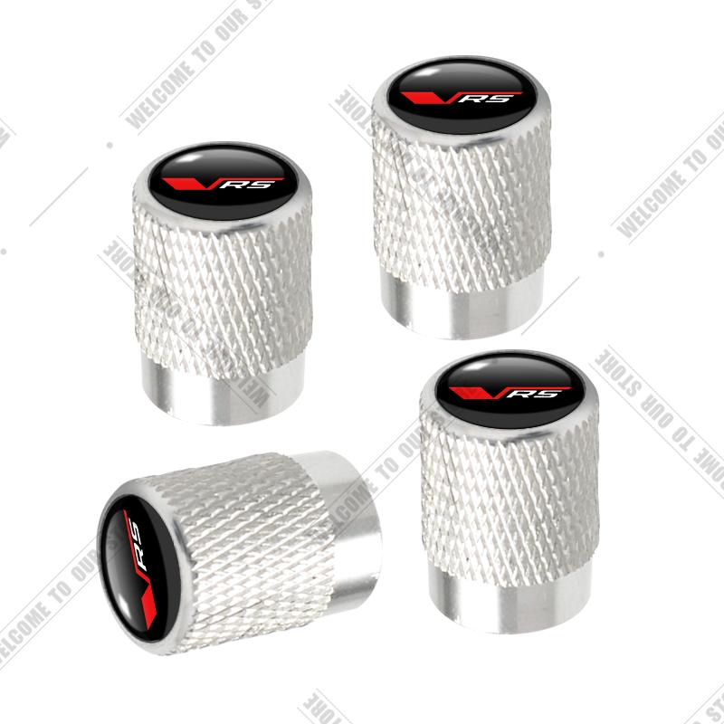AGC1 Car CNC Aluminum VRS Emblem For Skoda Kodiaq Yeti Fabia Roomster Octavia Sport Line 4pcs Tire Valve Air Port Stem Cover Caps