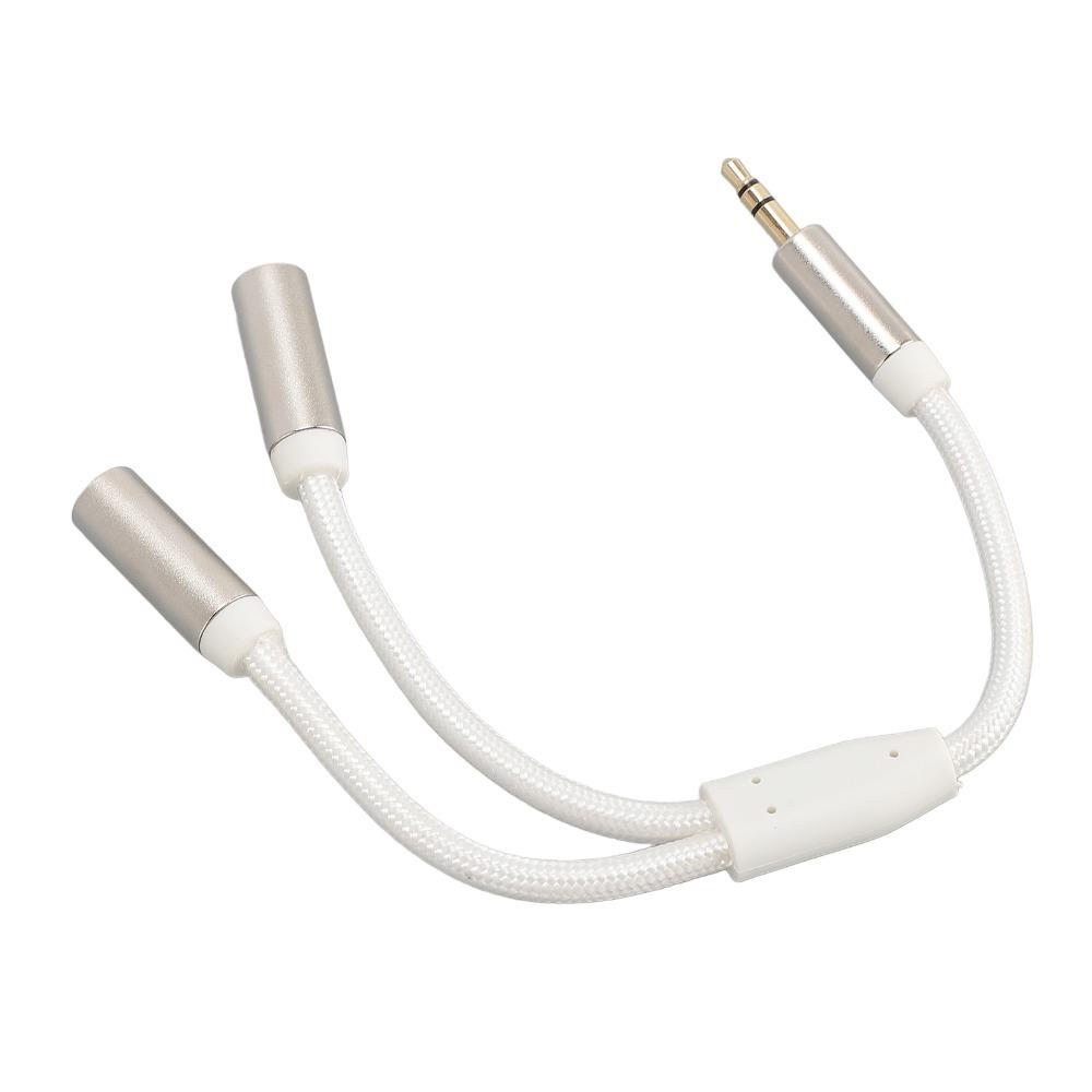 3.5mm 1 Male to 2 Female Headphone Splitter 20cm/7.87in Dual Output Aux Cord for Phone