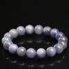 Hongchu Crystal Natural Cat's Eye Co-occurring Purple Lithium Gemstone Round Bead Bracelet Purple-Green Co-Existed Kunzite Bracelet