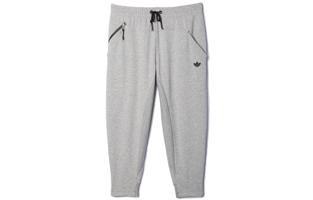 Adidas Originals Knitted Sweatpants Men s Gray Moderate Cuffed Pants AB9282 XS