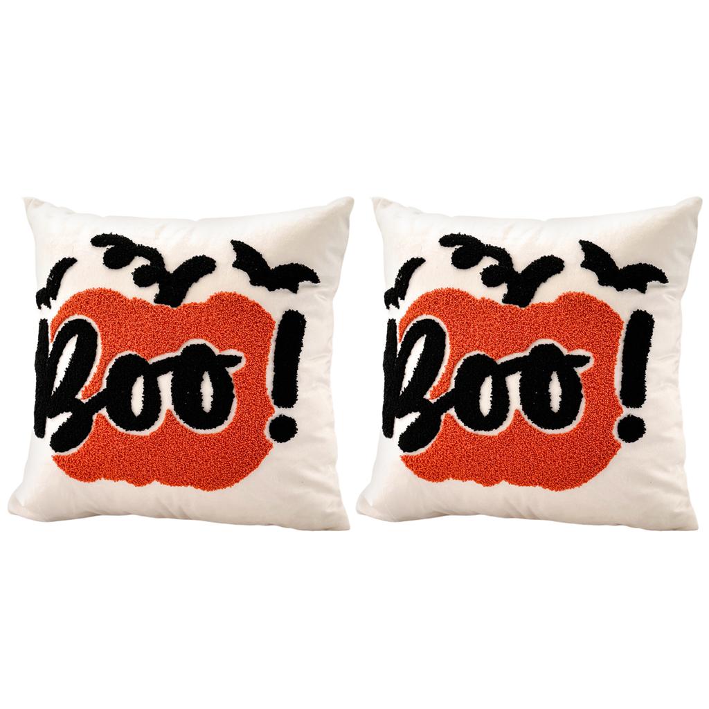 Halloween Throw Pillow Covers 45x45 Set of 2 Pumpkin Embroidery Pillow Cases Pumpkin Fall Throw Pillow Covers for Sofa Bed Couch