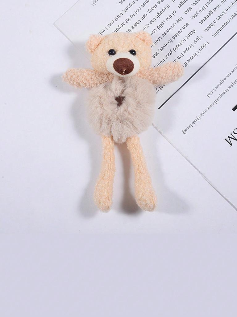 1pc Hug Bear Head, Rope, Female Cute Bear, Tie Bear Hair, Elastic Rope, Plush Hair Hoop