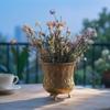 Spitzen-Eisen-Blumentopf Antik-Finish Pflanzgefäß Hohl Vintage