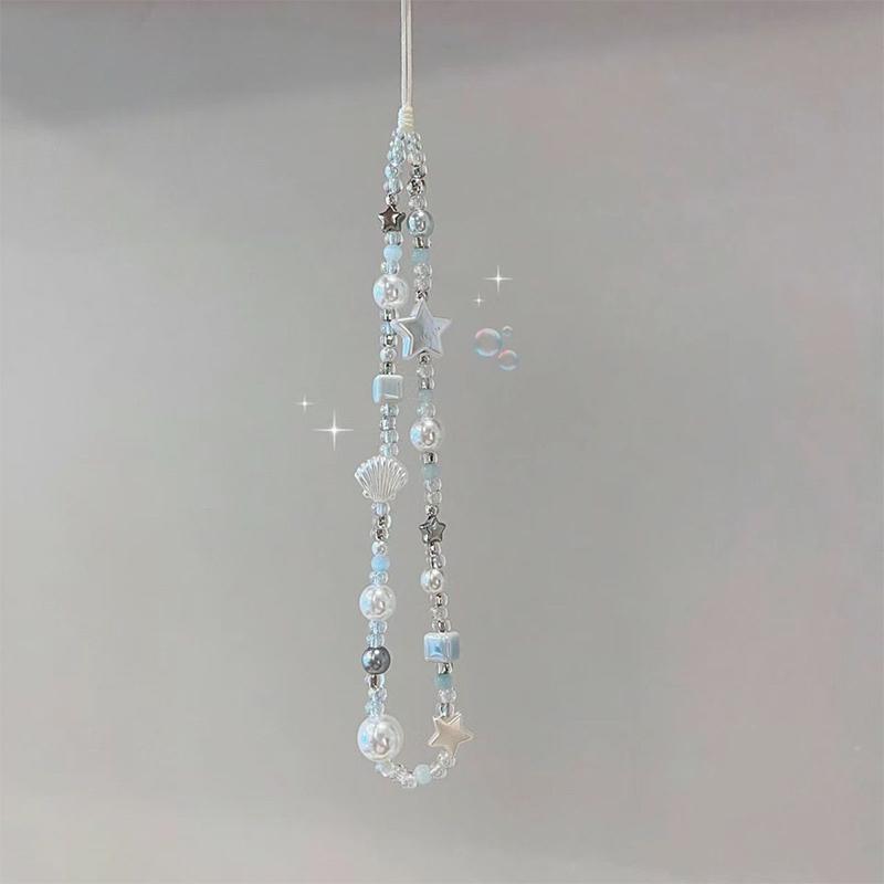 

Fashion Star Beaded Mobile Phone Chain Universal Mobile Phone Anti Loss Lanyard Creative Mobile Phone Short Wrist Strap Gifts A2