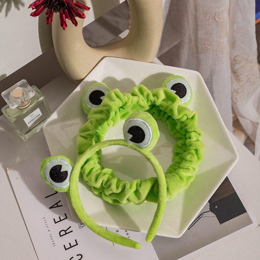 Elastic Face Wash Headband Cartoon Frog Headband Cute Makeup Headband  Woman Girls