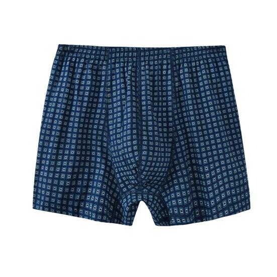 Men Boxer Underwear Elastic High Waist Design Plaid Print U-Convex Shorts Briefs Loose Fit Panties Daily Wear