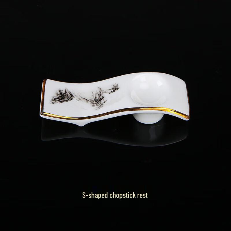 Tao Xiang Hui Jingdezhen Gold Rim Landscape Bone China Dinnerware