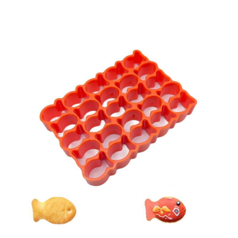 New 25 Grids Fish Biscuit Cutting Mold ABS Material Baking Mold Mini Goldfish Biscuit Cutting Mold Kitchen Gadgets