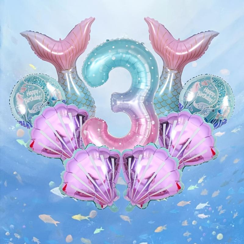 6Pcs mermaid tail shell set suitable for marine theme birthday party decoration supplies summer beach parties wedding decoration