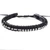 Men's Trendy Cowhide & Morse Code Bracelet with Stainless Steel Beads