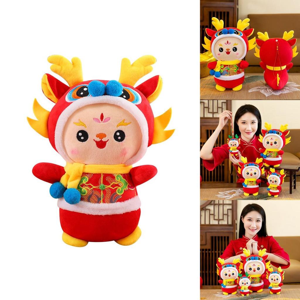 Tang Costume Dragon Doll 2024 New Year Mascot Plush Toy Red New Year Gift Dragon Year Mascot
