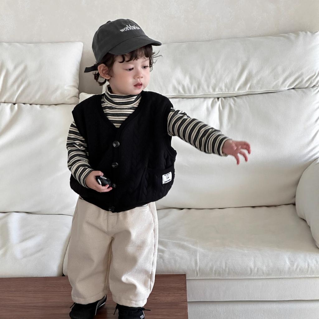 Children's Double-layer Cotton Vest Jacket, New Autumn and Winter Bottoming Shirt, Children's Clothing, Boys' Thickened Set