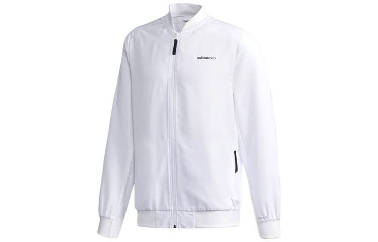 Adidas Neo Jackets Men s White Baseball Collar Moderate Pilot DN7379 XL