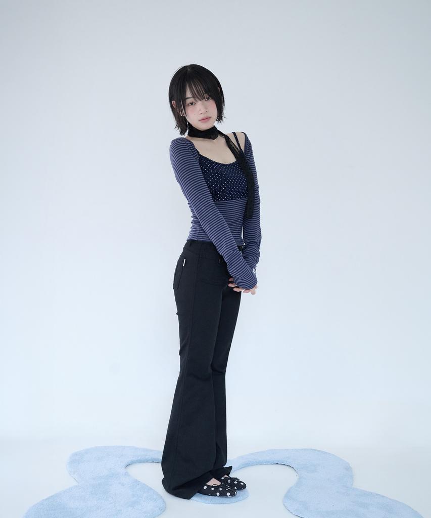 Mileko Button Pocket Bootcut Pt Black