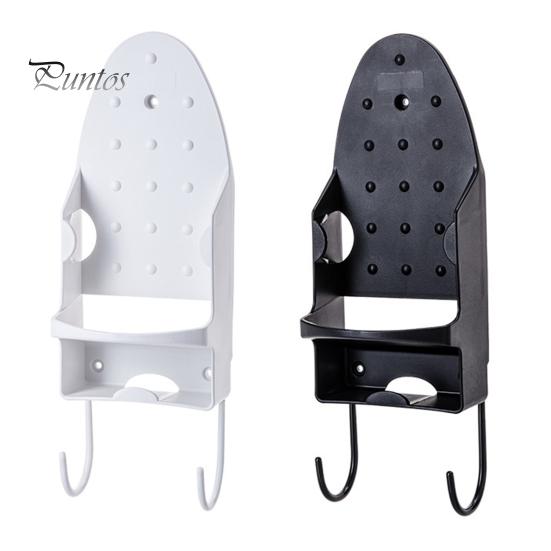 Wall Mount Electric Iron Hanger with Dual Hooks Heavy Duty Universal Laundry Room Multi-functional Iron Ironing Board Holder Organizer Storage Rack