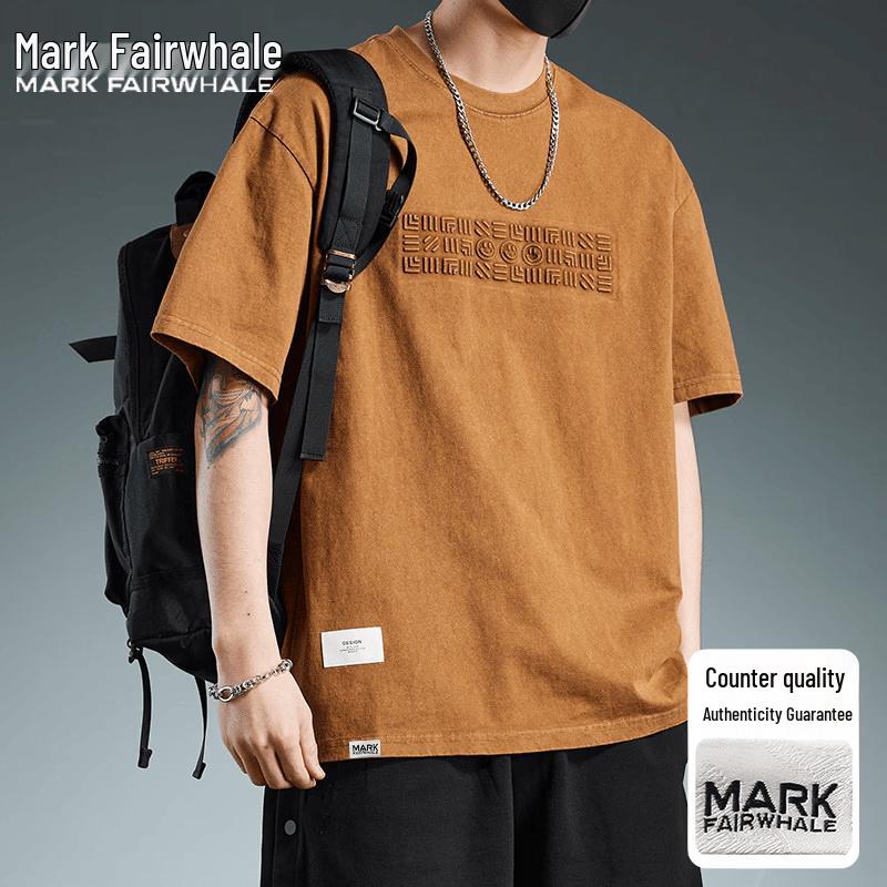 Мужская ретро-футболка Mark Fairwhale из плотного хлопка 4XL кофейный