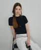 MONGDOL Wholegarment Half-Neck Pleated Knit Top Black Mdkt107Black