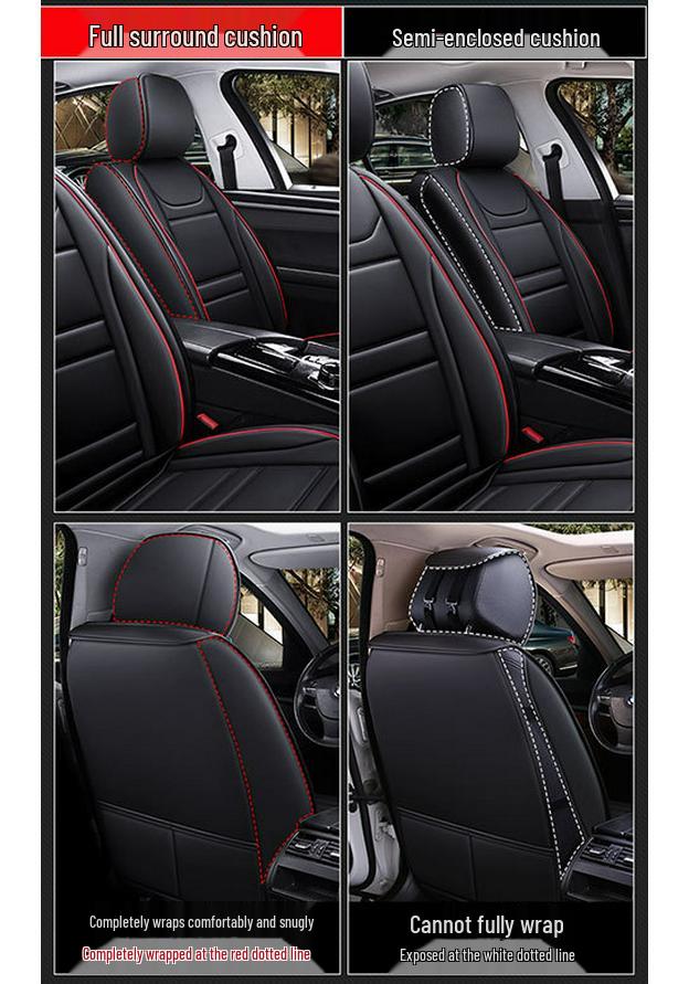 Universal All-Season Leather Car Seat Cushion and Cover