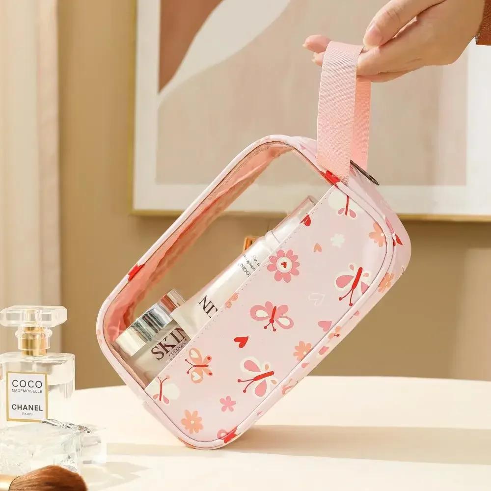 Women's Makeup Bag Waterproof Transparent Pouch Large Capacity Bath Bag Travel Essential Cosmetics Organizer Toilet Storage Bag