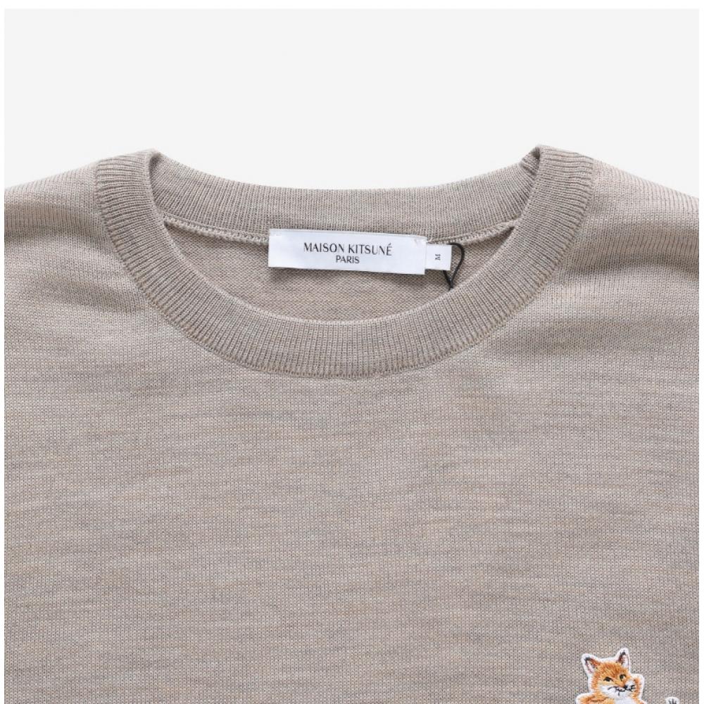 Maison Kitsune Km00501kt1036 H250 Chillax Fox Patch Mens Knit