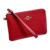 New COACH Corner Zip Cross Stitch Leather Wrist Bags Clutches Small Size Women's Red CF359-IMF8Q