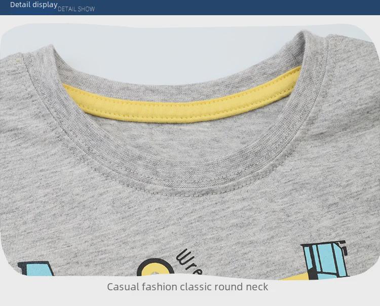 2024 Ocean Shark Boys' Cartoon Round Neck T-Shirt, Short Sleeve, Summer Collection