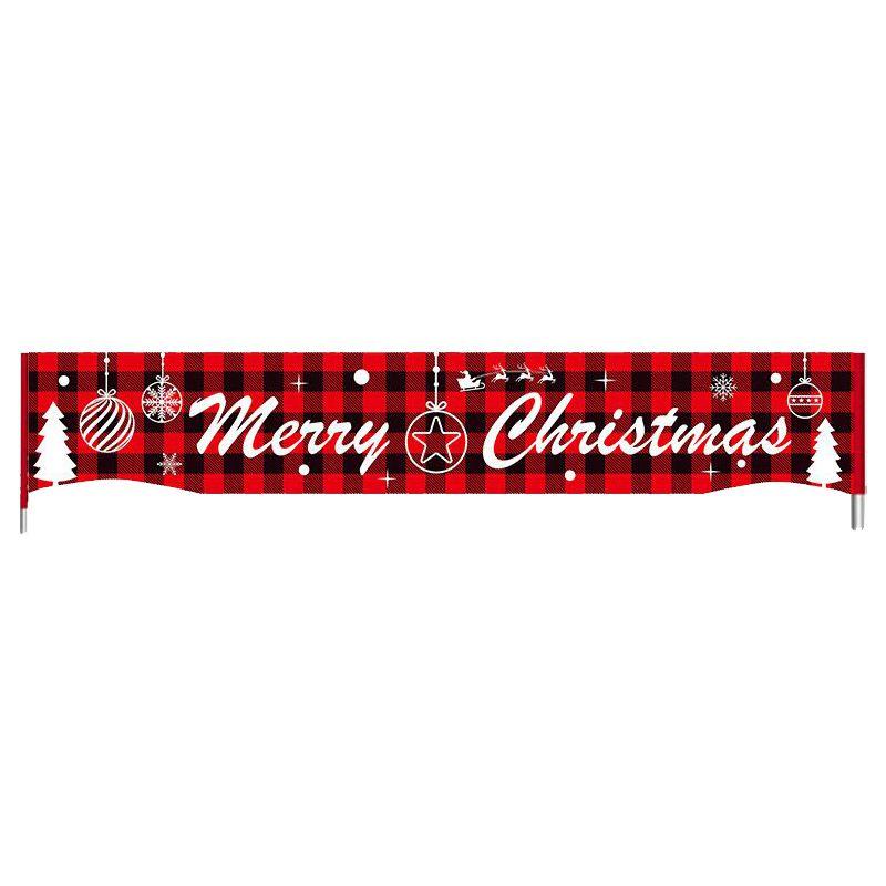 

Large Christmas Merry Banner Sign Santa Xmas Outdoor Indoor Decoration Home Red Grid Letter