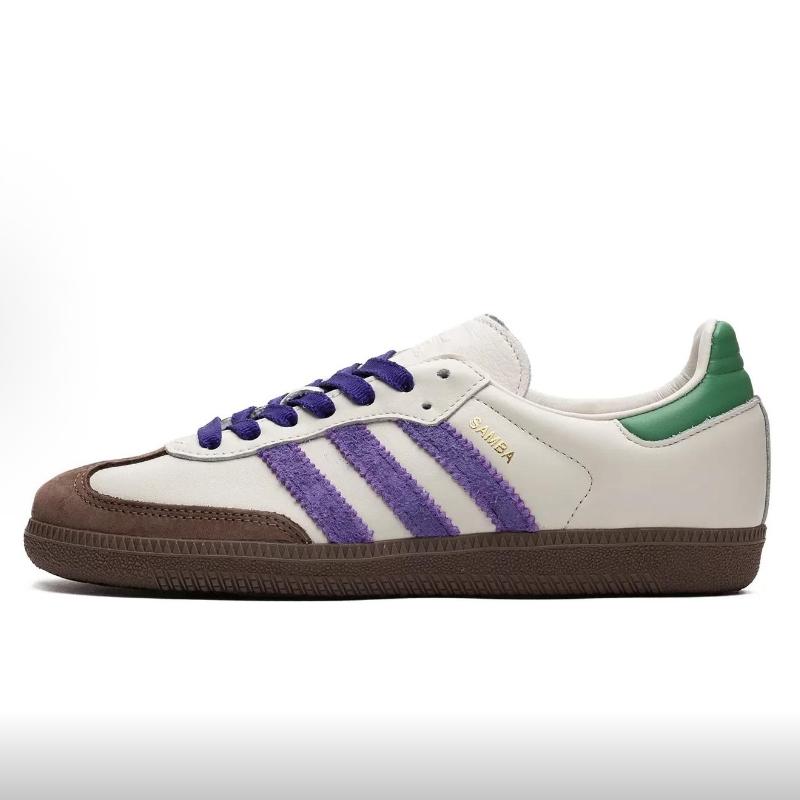 adidas Samba OG Off White Lila Grün Damen Sneaker Creme Collegiate-Lila Preloved-Grün ID8349 38⅔