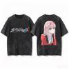 Zero Two DARLING in the FRANXX Front And Back Printed Crew Neck Short Sleeve Comfortable Women And Men T Shirt