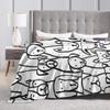 Retro Vintage Art Cute Dogs Plush Blankets Kids Flannel Throw Blanket For Outdoor Super Soft Custom DIY Quality Bedspread Gift