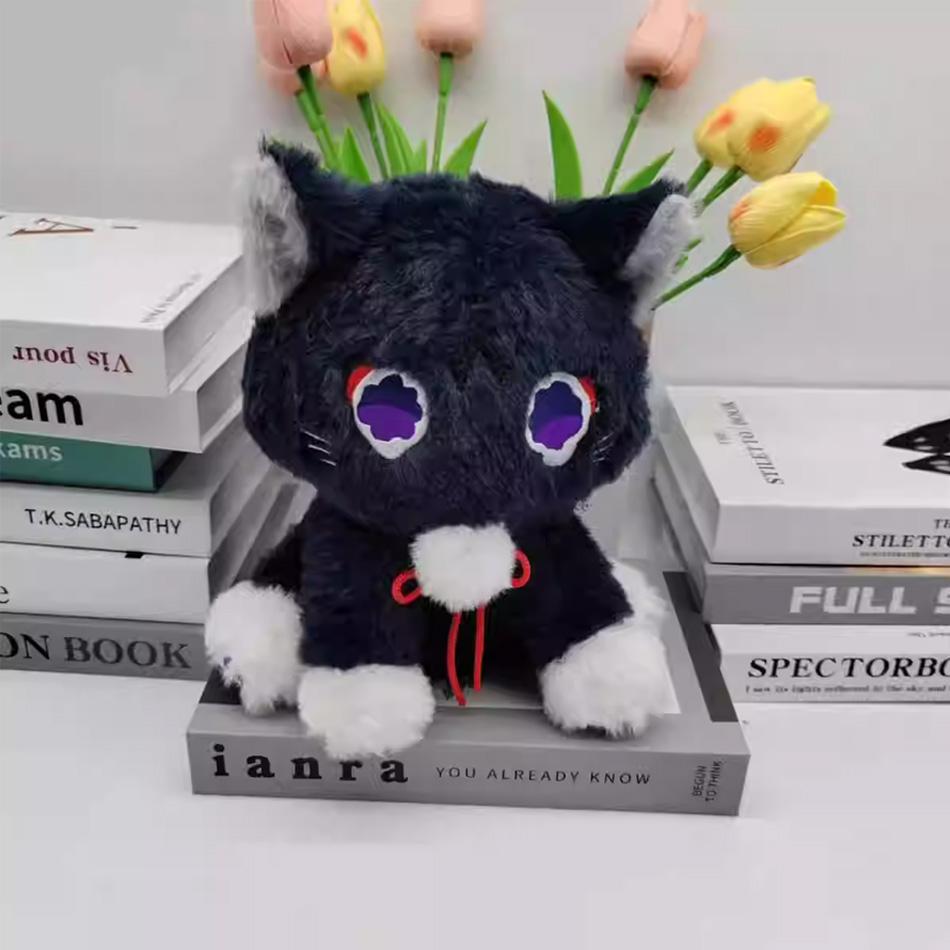 Genshin Impact Cat Plush Set and Blue Cartoon Cat Plushie 2Pcs Cute Anime Style Stuffed Animal Doll Plaything Present For Fans