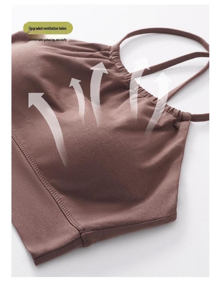 Small Women's Camisole with Built-in Bra Pads, Cross-Strap Halter Neck, Strapless Summer Innerwear.