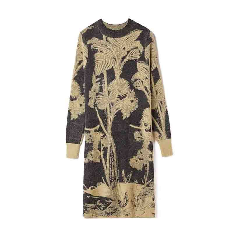 Women Knit Sweater Dress Long Sleeve Winter Mink Elegant Fall Outfit Clothes