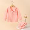 Children's Combed Cotton Collared Pajama Set