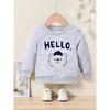 European sizes Kids' Bear Print Sweatshirt - Cozy Round Neck Pullover Sweatshirts for & Little Kids, Casual Winter Sweatshirts