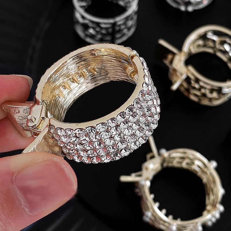 Metal Rhinestone Shark Hair Clip for Women - Small Claw Ponytail and Updo Accessory