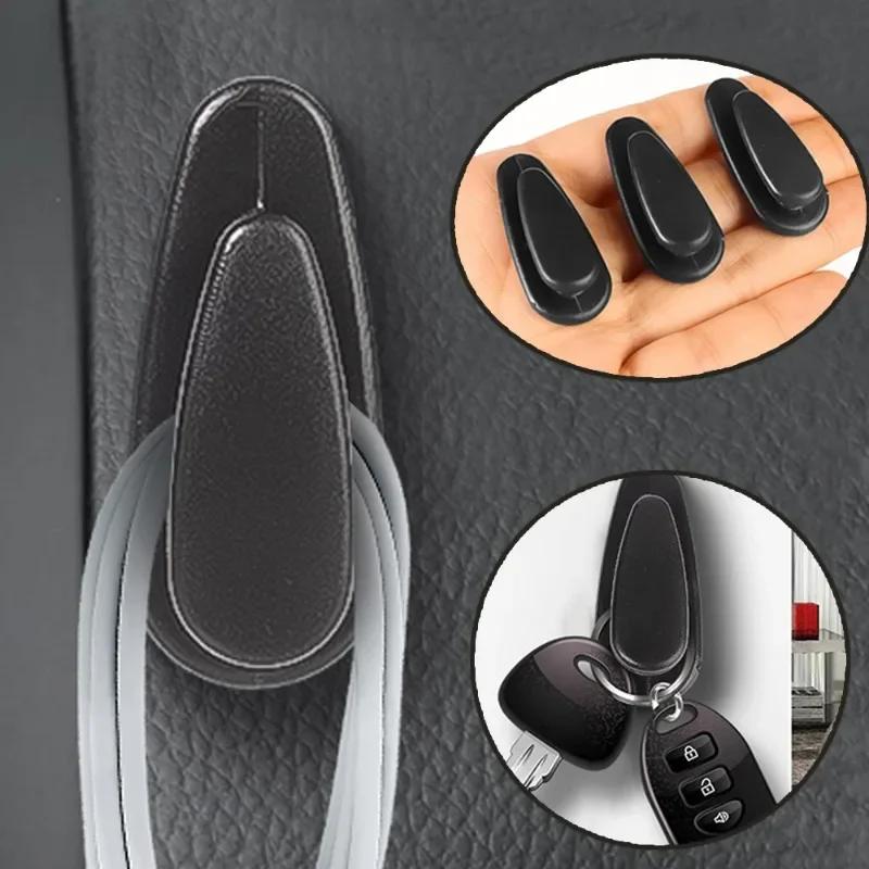 Mini Car Hooks Automatic Dashboard Hanging Strong Adhesive Hooks Car Interior Cable Organizer Storage Hanger Auto Home Dual-use