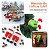 Playful Holiday Scene Setting Christmas Elf Stuffed Leg Ornaments Santa Green/Red Legs Decorations Poseable Indoor Fireplace Ornament for Xmas Tree