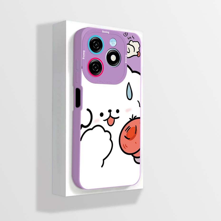 Pour Tecno Spark 20 20C Coque Mignon Dessin Animé Astronaute Carrée Silicone Liquide Souple Housse de Protection pour Téléphone Pour Tecno Spark20 20C Funda