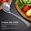 Boundless Voyage Titanium Long Handle Ladle Soup Spoon Thickeness Tableware Porridge Stew Sauce Deep-bowled Ladle Scoop Kitchen Cooking Utensils