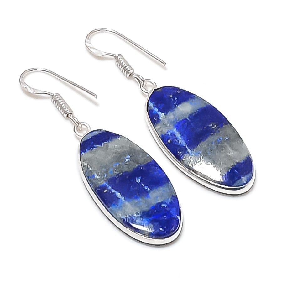 

Натуральний камінь Лазурит Срібло 925 проби Прикраса Сережка 1,97 AEE-11177