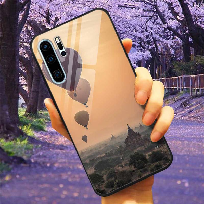 Phone Cover For Huawei P30 Pro Lite Case Tempered Glass Space Wolf Lion Funda for HUAWEI P30 Lite Luxury Cases P30Pro P 30 Cat