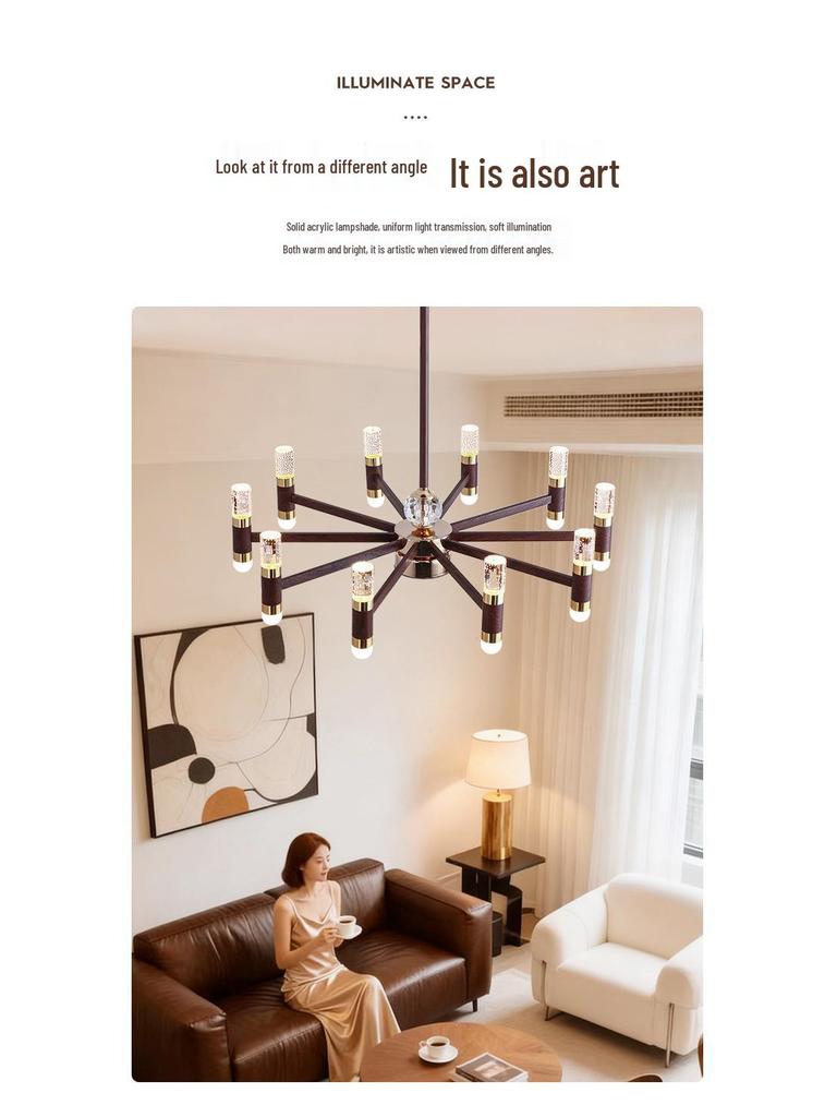 French Retro Branch Chandelier: Chinese Style Living Room & Hall Main Light for High-End, Horizontal Zhongshan Home Decor.
