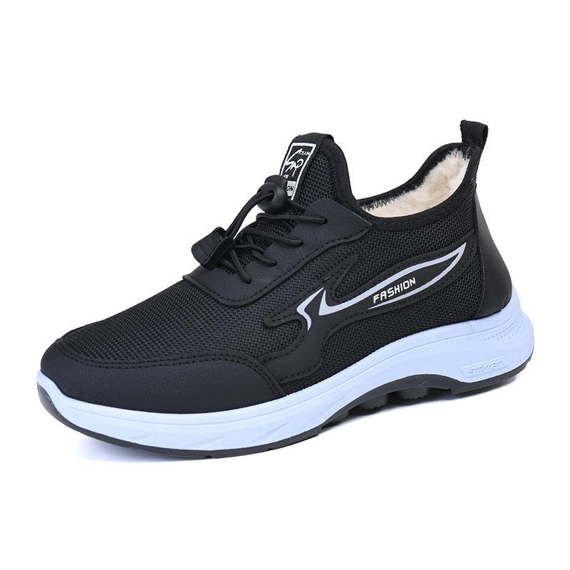 

Женская обувь, зимняя, новая, мягкая подошва, удобная обувь для ходьбы, с одной педалью, обувь для мам среднего и пожилого возраста, женская модная повседневная обувь из хлопка 36 чёрный