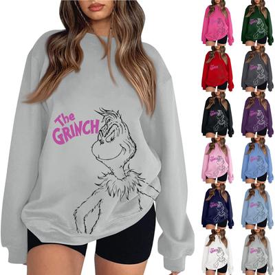 Women's Fashion Casual Long-sleeved  Printed Crew-neck Hoodie