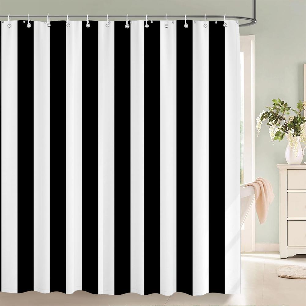 1 Pcs Simplicity style Shower Curtain Black and white Printed Bathroom Curtain Waterproof Polyester Home Decoration Curtain