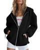 Women's Hoodies Teen Girls Autumn Oversized Sweatshirts Casual Drawstring Clothes Zipper Sweatshirts Spot